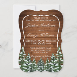 Bracket Snowy Wood Forest Hochzeit Jahrestag Einladung