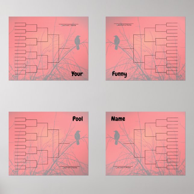 Bracket Turnament Quadranter Roter Pfeil Bilderwand Sets (Vorderseite)
