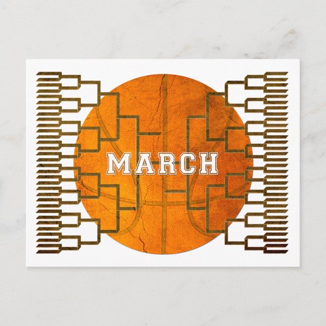Bracketology März Basketball Wahnsinn Postkarte (Vorderseite)