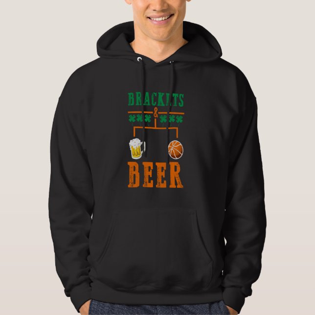 Brackets und Bier März Basketball Uni Wahnsinn Hoodie (Vorderseite)