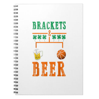 Brackets und Bier März Basketball Uni Wahnsinn Notizblock
