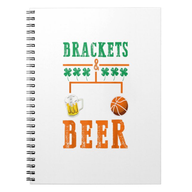 Brackets und Bier März Basketball Uni Wahnsinn Notizblock (Vorderseite)