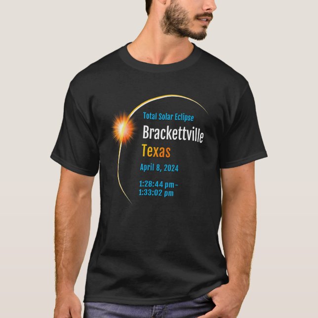 Brackettville Texas Tx Total Solar Eclipse 2024 1 T-Shirt (Vorderseite)