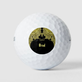 BRAD ~ GOLD UND SCHWARZES Fraktal Design ~ Golfball