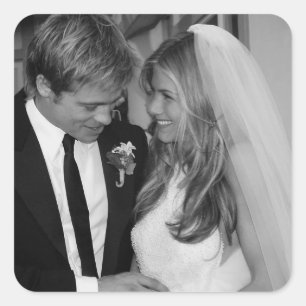 Brad Pitt & Jennifer Anniston Quadratischer Aufkleber