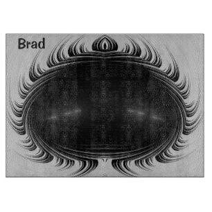 BRAD ~ Schwarz-weißes originales Fraktal Schneidebrett