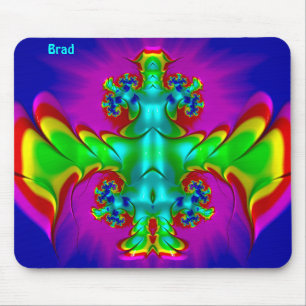 BRAD ~ Zany Hot Red, Green, Blue and Yellow ~ Mousepad