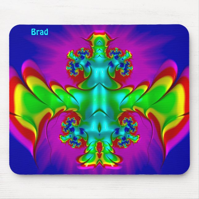 BRAD ~ Zany Hot Red, Green, Blue and Yellow ~ Mousepad (Vorne)