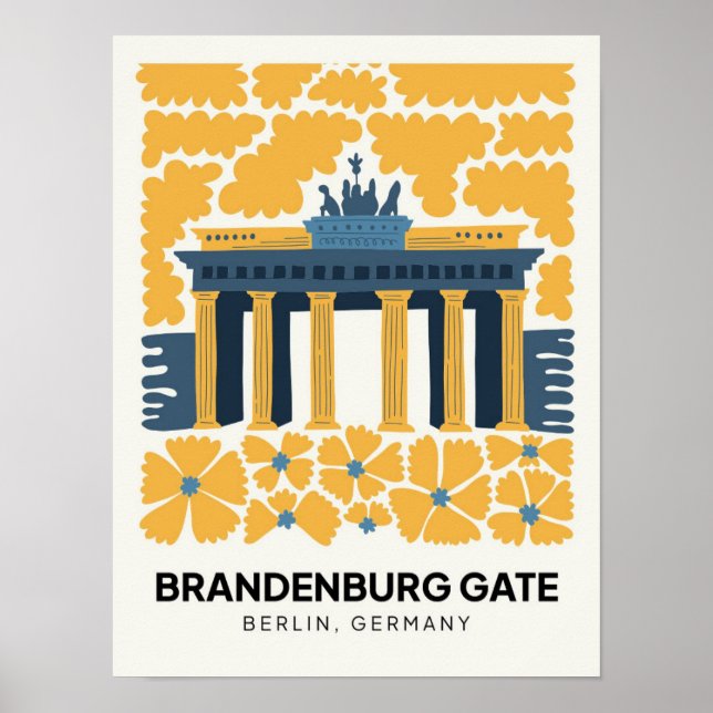 Bradenburger Tor Berlin abstrakte Reisemöglichkeit Poster (Vorne)