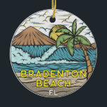Bradenton Beach Florida Vintag Art Keramik Ornament<br><div class="desc">Bradenton Beach handgezeichnete Abbildung mit Bergen und Meereswellen im Hintergrund. Ideal für jeden,  der Lieben hat,  den Strand von Bradenton zu besuchen.</div>