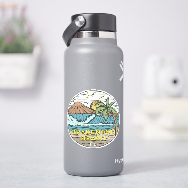 Bradenton Beach Florida Vintag Aufkleber (HydroFlask)