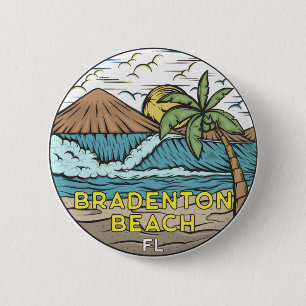 Bradenton Beach Florida Vintage Kunst Button