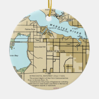 Bradenton FL Nautical Chart Keramik Ornament