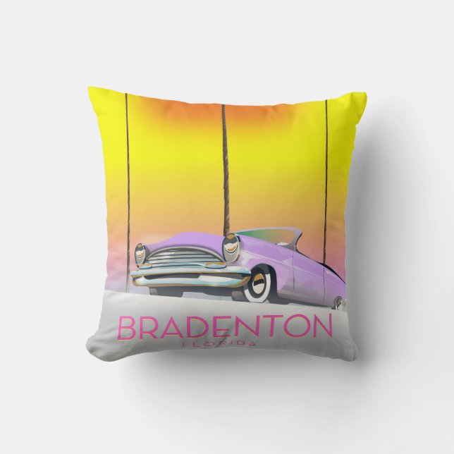 Bradenton Florida Classic Reiseplakat Kissen (Vorderseite)