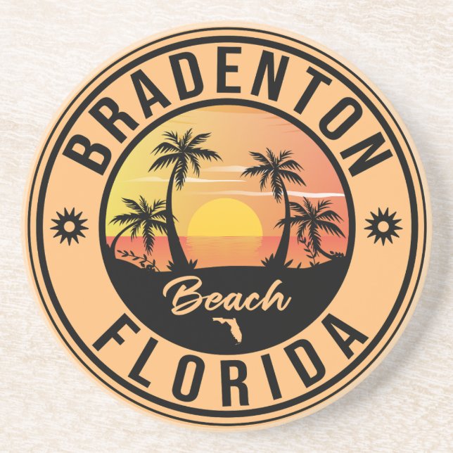 Bradenton Florida Souvenir Beach Vintage Travel Getränkeuntersetzer (Vorne)