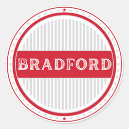 Bradford City Pride Emblem – englische Identität Runder Aufkleber