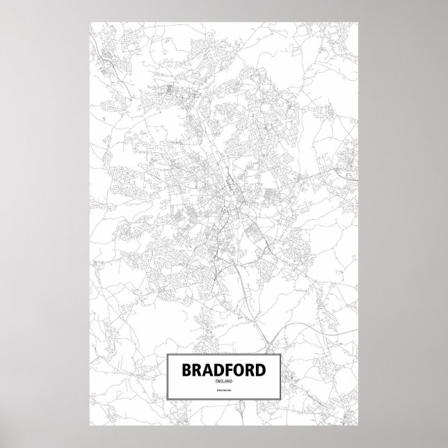 Bradford, England (schwarz auf weiß) Poster (Vorne)