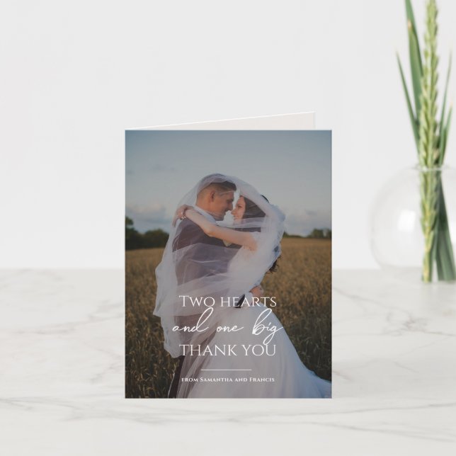 Bradford Modern Foto and Typografy Wedding Dankeskarte (Vorderseite)