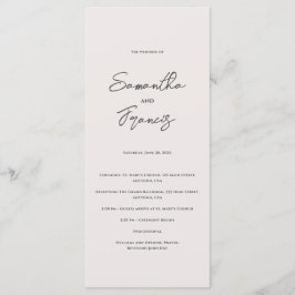 Bradford Modern Wedding Programm