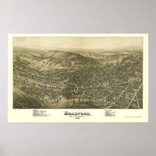 Bradford, PA Panoramic Map - 1895 Poster