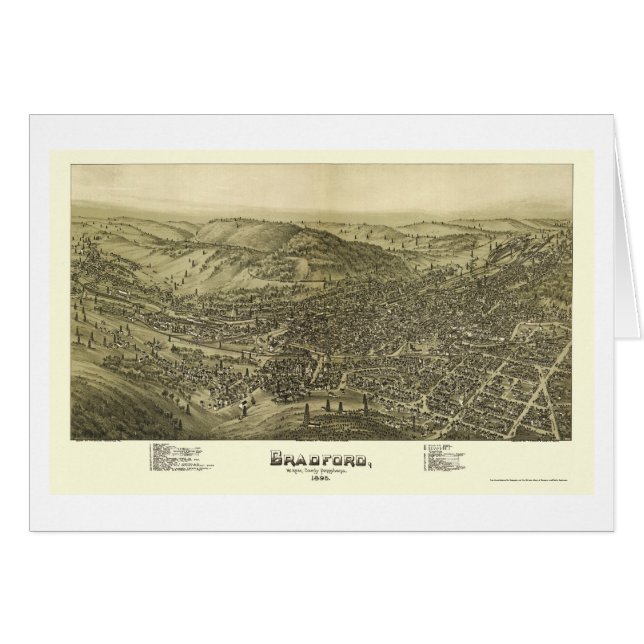 Bradford, panoramische Karte PAs - 1895 (Vorderseite (Horizontal))
