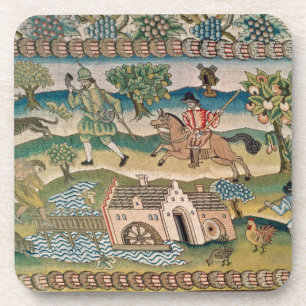 Bradford-Tabellen-Teppich, Detail von Szenen Untersetzer