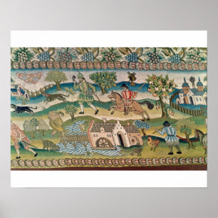 Bradford Table Tepet, Detail der Szenen von ländli Poster