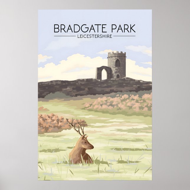 Bradgate Park Leicestershire Reiseplakat Poster (Vorne)