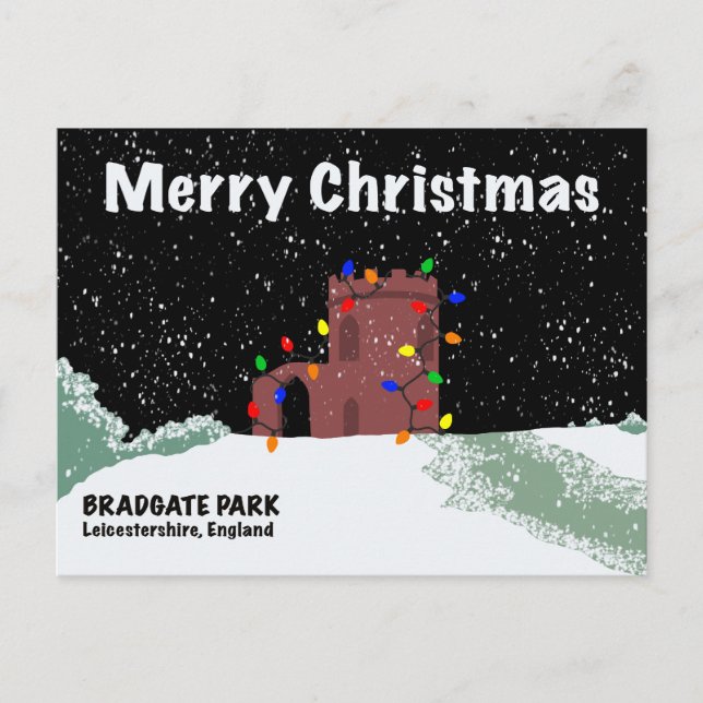 Bradgate Park Weihnachtskarte Postkarte (Vorderseite)