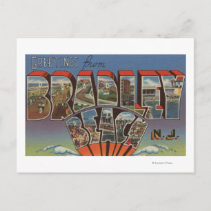 Bradley Beach, New Jersey - Große Buchstabenszenen Postkarte