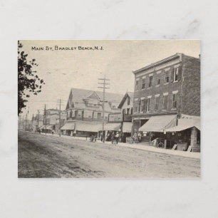 Bradley Beach, New Jersey, Main Street, Vintag Postkarte