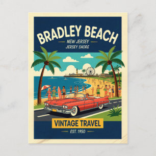 Bradley Beach NJ Jersey Shore Retro Postkarte