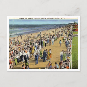 Bradley Beach NJ Scene auf dem Beach Boardwalk 193 Postkarte