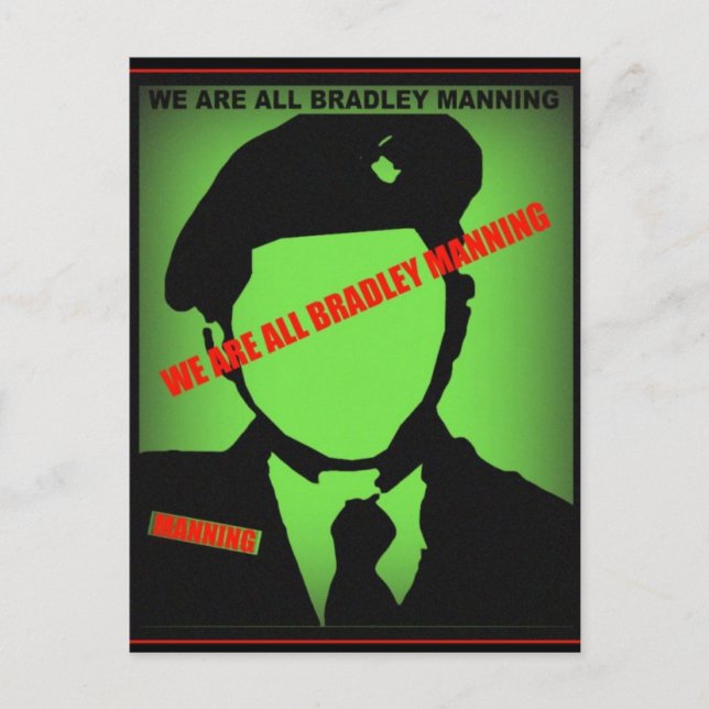 Bradley Manning Design Postkarte (Vorderseite)