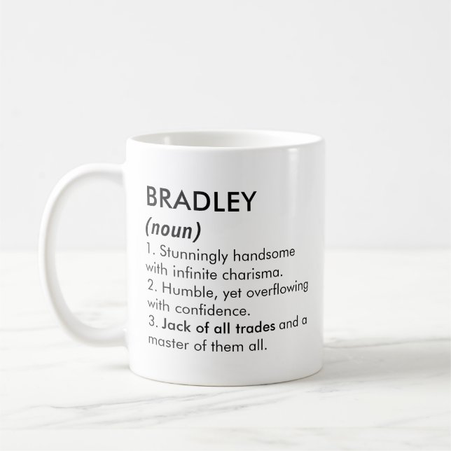 Bradley name, Editable name, Custom name Kaffeetasse (Links)