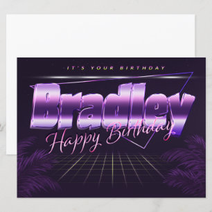 Bradley Name Vorname lila retro Karte Geburtstag