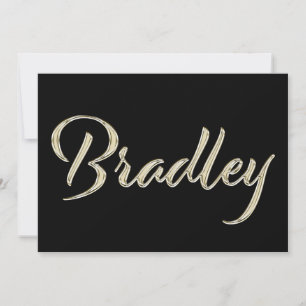 Bradley Name white gold Handwriting Karte