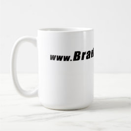 BradsMovies Logo-Design auf einer Kaffeetasse