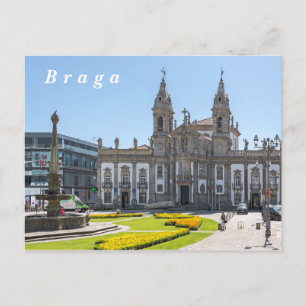 Braga. Aussicht auf das Stadtzentrum. Postkarte