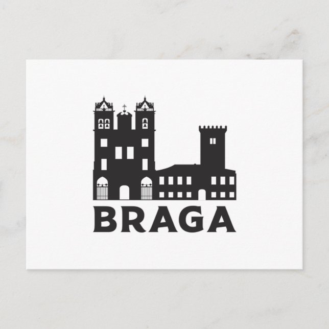 Braga Portugal City Skyline Stadtbild Geschenk Ide Postkarte (Vorderseite)