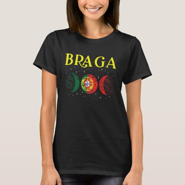 Braga Portuguese City Retro Portugal Flag T-Shirt (Vorderseite)