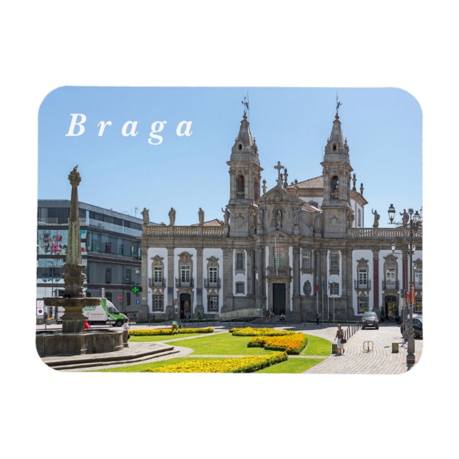  Braga. Sicht auf das Stadtzentrum. Magnet (Horizontal)