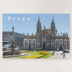  Braga. Sicht auf das Stadtzentrum. Puzzle