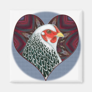 Brahma Hen Heart Magnet