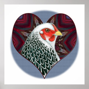Brahma Hen Heart Poster