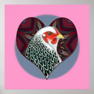 Brahma Hen Heart Poster