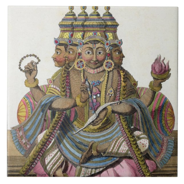 Brahma, hindischer Gott der Schaffung, 'von der Fliese (Vorderseite)