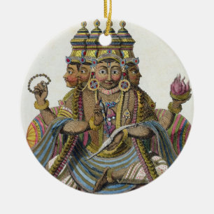 Brahma, hindischer Gott der Schaffung, 'von der Keramikornament