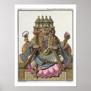 Brahma, hinduistischer Gott der Schöpfung, von 'Vo Poster
