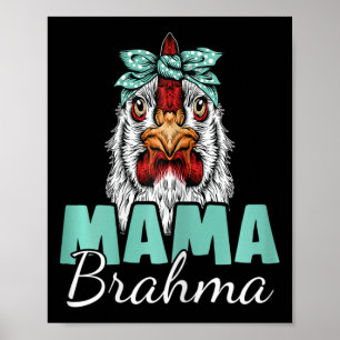 Brahma-Huhn-Mutter Vintage Silkie-Huhn-Mama Poster